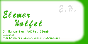 elemer wolfel business card