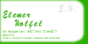 elemer wolfel business card